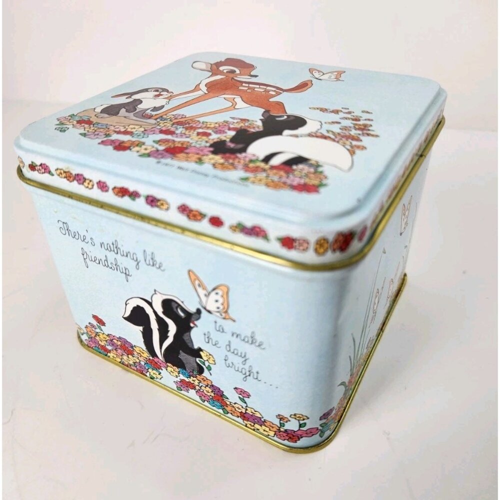 Vintage 1977 Walt Disney Hallmark Bambi 156 Pc‎ Puzzle 10" Square w/Metal Tin